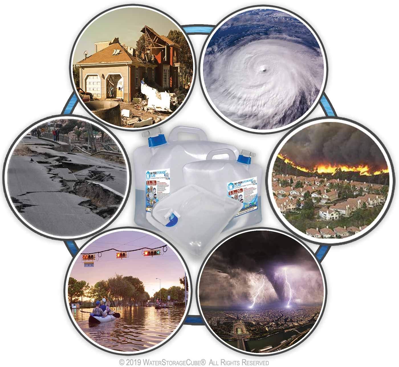 WaterStorageCube BPA Free Collapsible Water Container with Spigot, Camping Water Storage Carrier Jug for Outdoors Hiking Backpack & Survival Kit, Foldable Portable Water Canteen 1.3/2.6/5.3 Gallon - Image 7